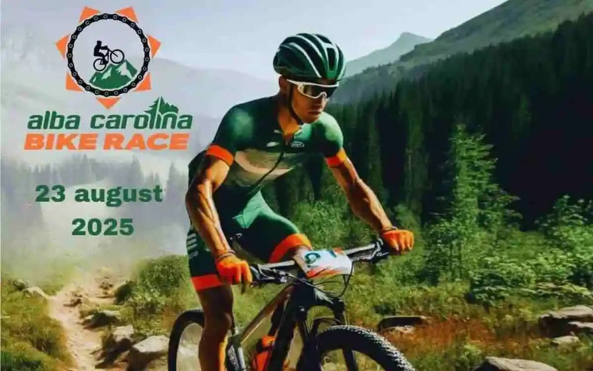 XCM marathon riders on mountain fire road — Romanian National Championship